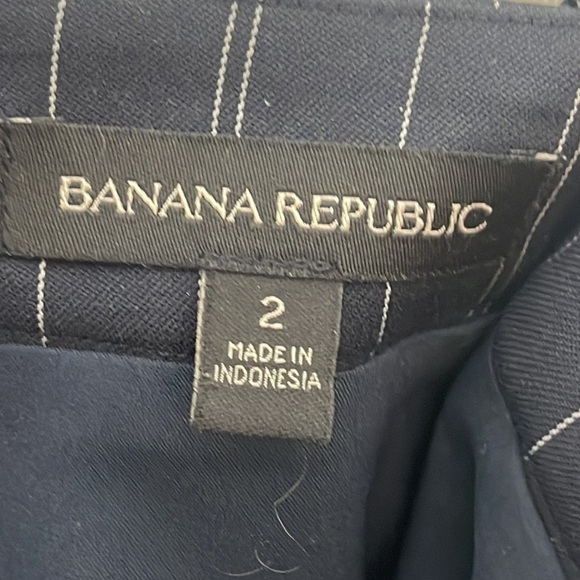 ❤️ 🆕 BANANA REPUBLIC Front-Tie Pinstripe Skirt Color Bold Blue Stripe Size 2 - Picture 8 of 8